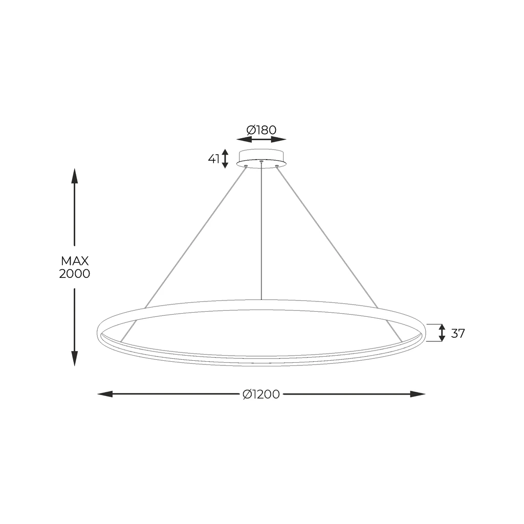 Závěsné svítidlo LED černé CARLO 120 cm