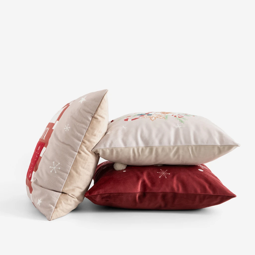 Vánoční polštářek s poštovní schránkou světlosivý CALIN 45x45 cm