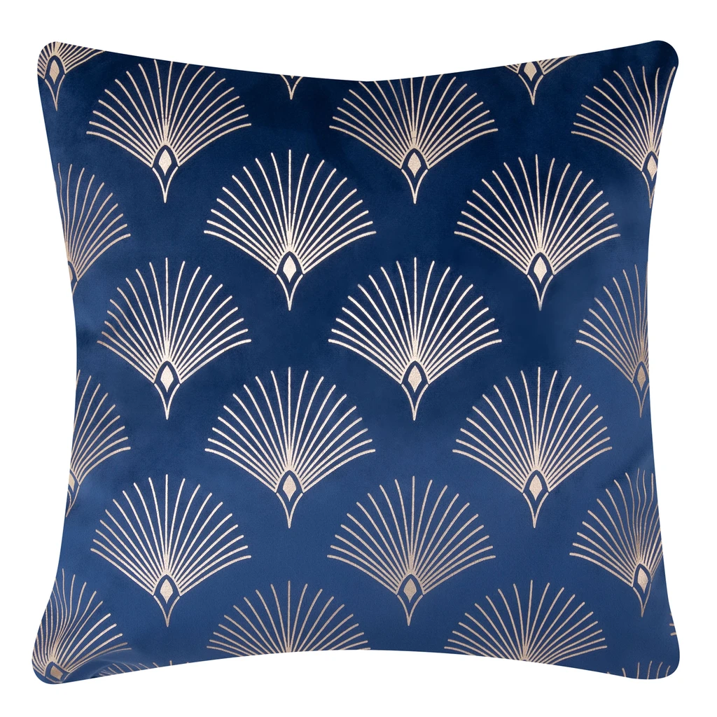 Velurový povlak na polštář tmavěmodrý SIENNA 45x45 cm