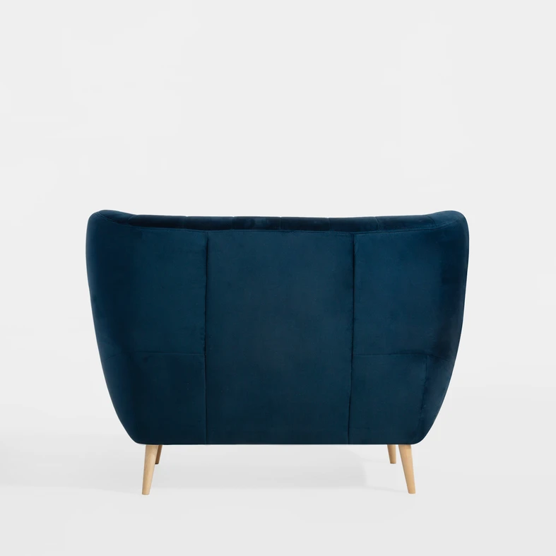 Sofa dwuosobowa w ciemnoniebieskiej tkaninie