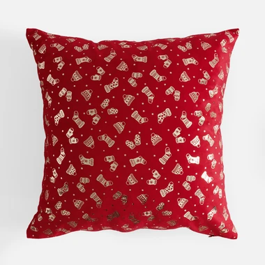 Dekorační povlak na polštář zimní vzor červený NUIT 45x45 cm