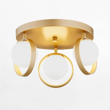 Zlaté stropní svítidlo s 3 kulovitými stínidly SATURNIA