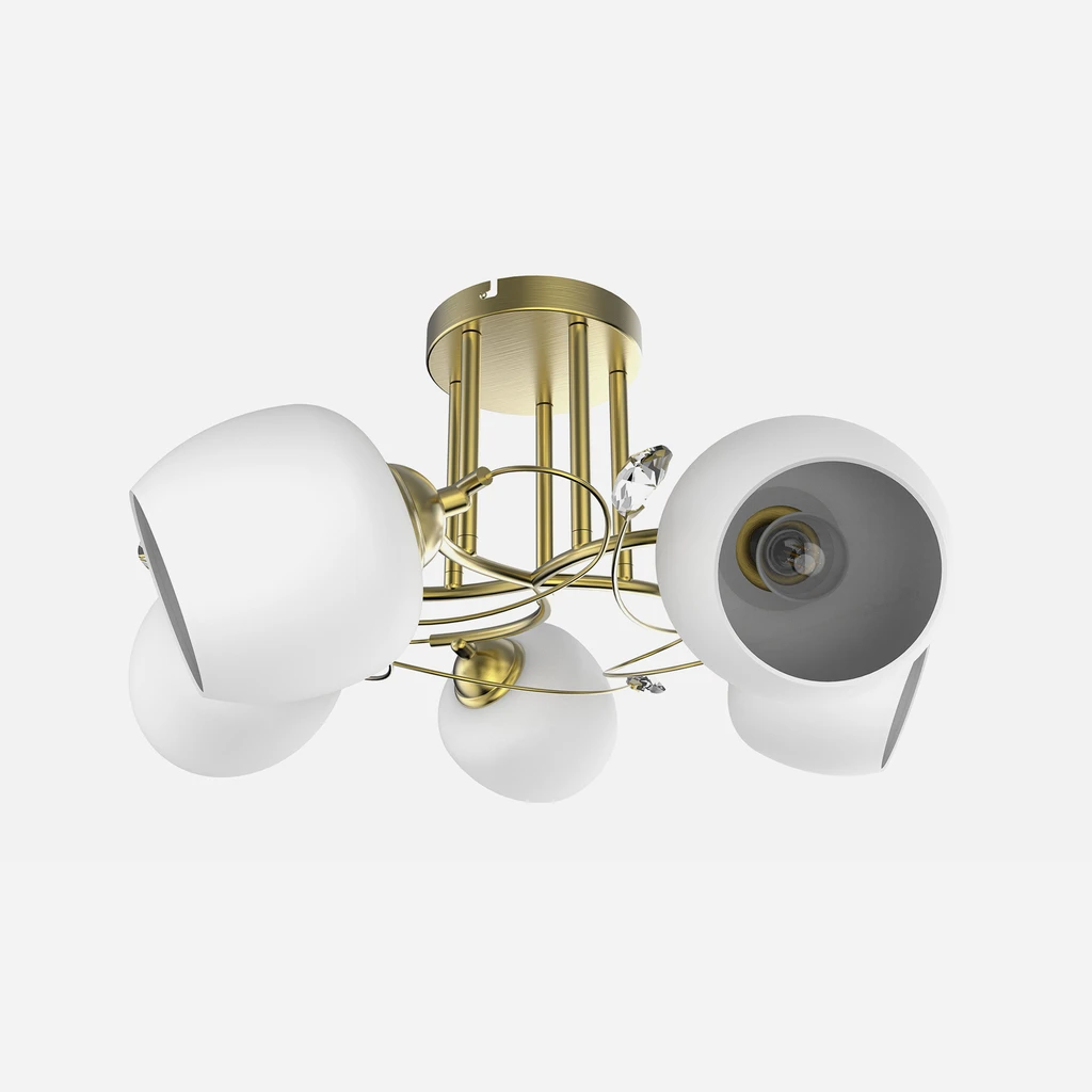 Lampa sufitowa PETRA podkreśli jego nowoczesny charakter oraz dzięki złotemu wykończeniu (w odcieniu patyny) doda klasycznej elegancji.