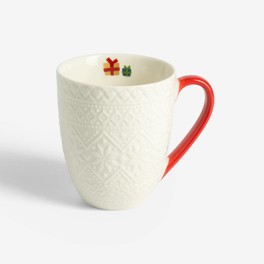 Bílý vánoční hrnek 410 ml