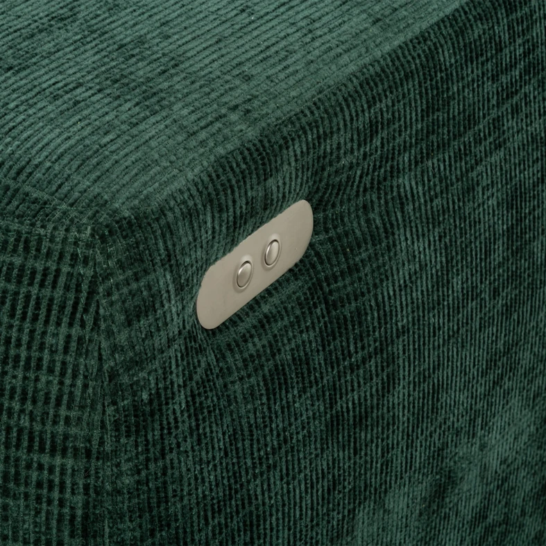 Rohová sedačka s elektrickým nastavením sedáku SAVINON S lahvově zelená lavá