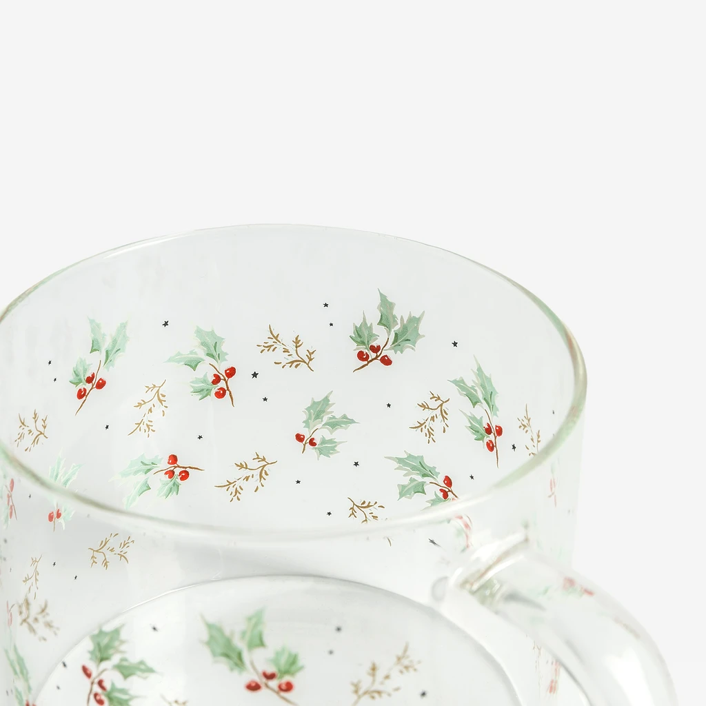 Skleněný vánoční hrnek 500 ml