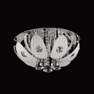 Stropní svítidlo glamour LED chrom 40 cm s dálkovým ovládáním