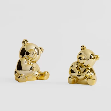 Dekorativní zlatá figurka medvěd 12,8 cm