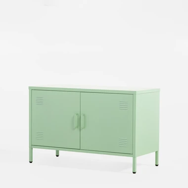 Světle zelená 2-dveřová komoda SOLANS