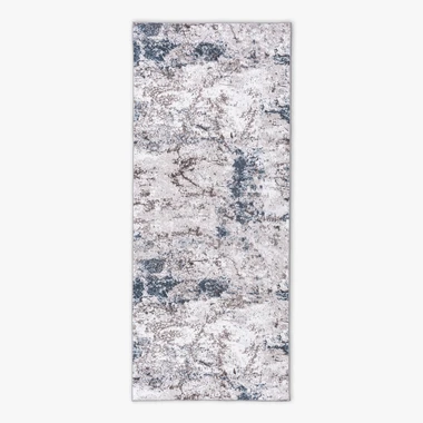 Šedo-modrý koberec běhoun LONG malba 67x160 cm