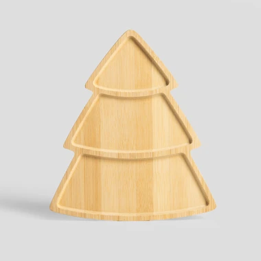 Bambusový tác na servírování VÁNOČNÍ STROMEK 25x22 cm