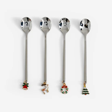 Sada lžiček s přívěsky CHRISTMANS 4 ks