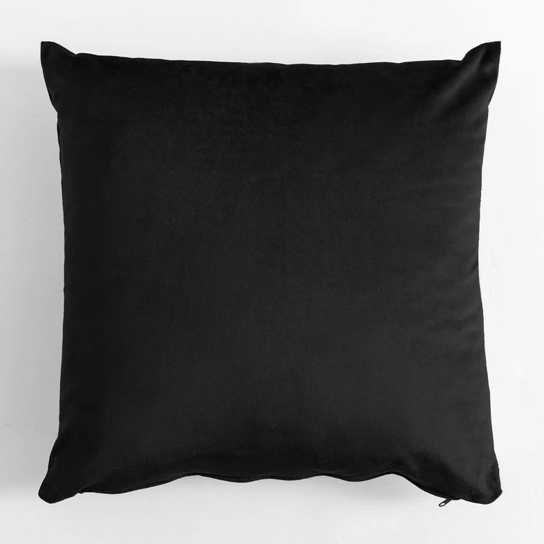 Černý dekorační velurový polštář VELVIO 45x45 cm