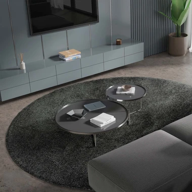 Antracitový kulatý koberec SHAPE 200 cm
