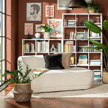 Čtvercová knihovna MAURO 107,2x107,2 cm bílý