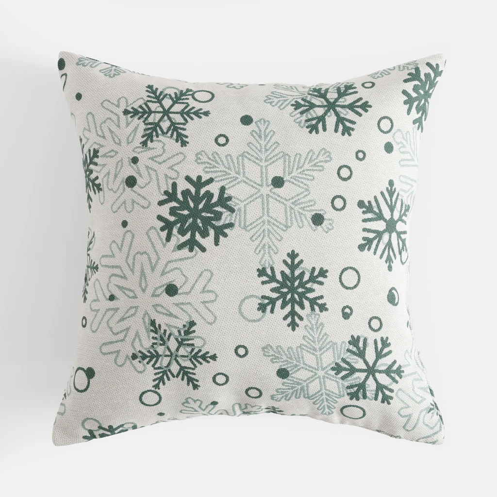 Povlak na polštář bílé sněhové vločky VINTRO 45x45 cm