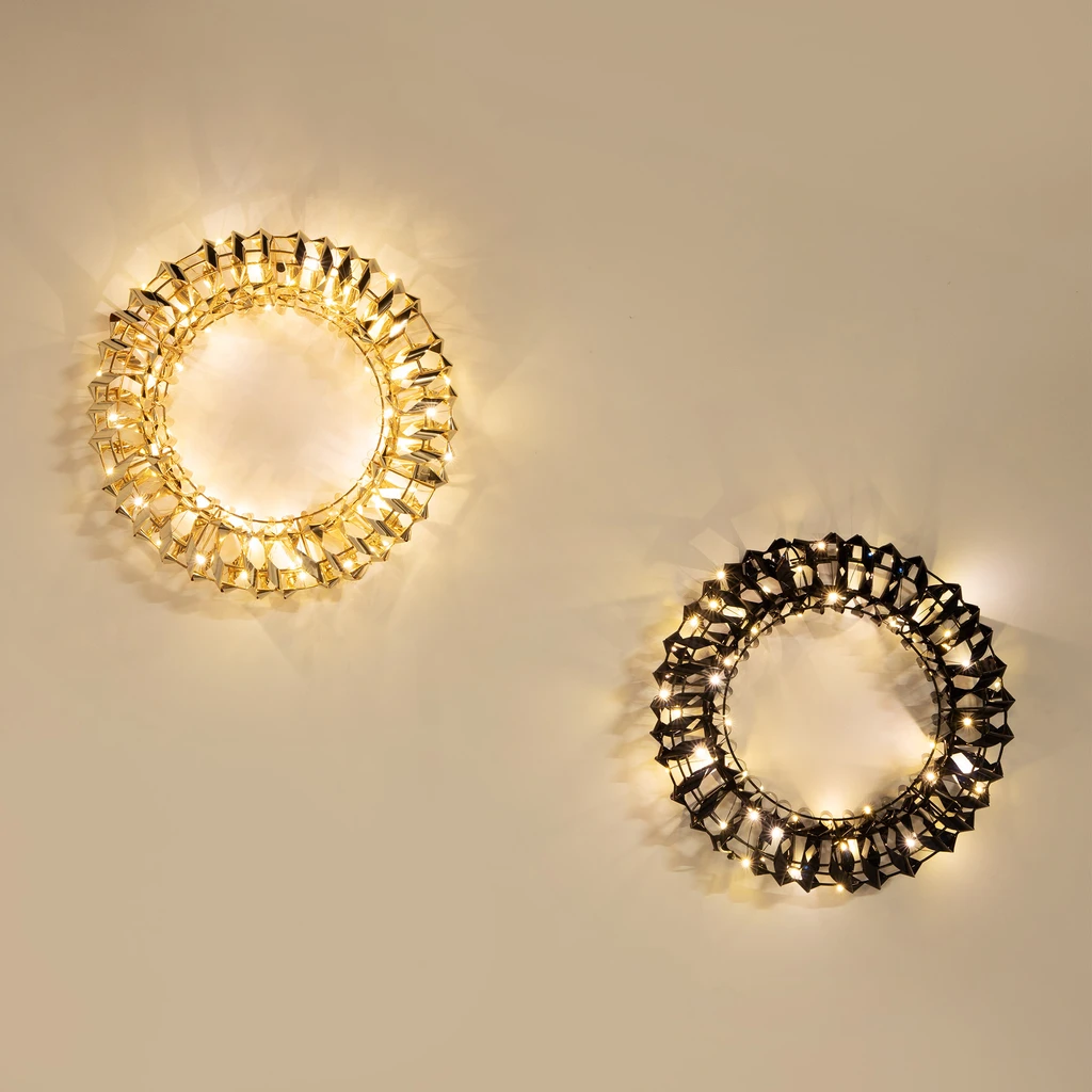 Dekorace LED vánoční věnec černý, 30 cm