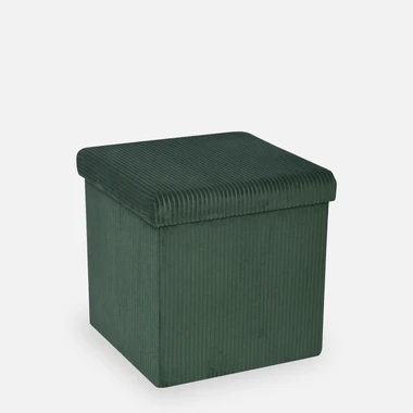 Tmavě zelený skládací taburet 38x38 cm