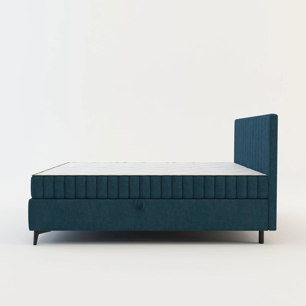 Postel boxspring VERONA 140x200 cm tmavě modrá