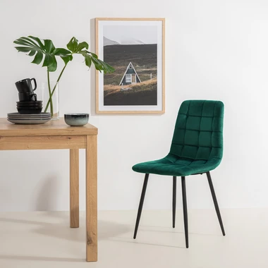 Zelená velurová židle ABADA