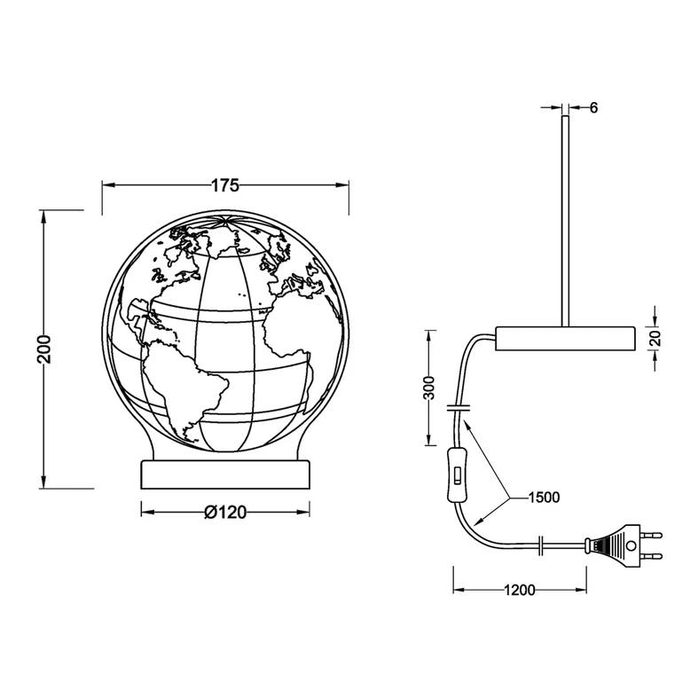 Dekorativní lampa glóbus LED GLOBE
