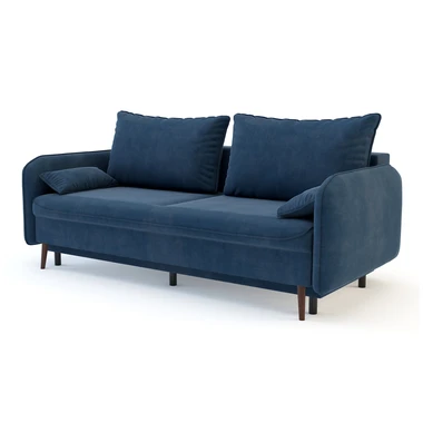 Pohovka tmavomodrá VAMOS, nohy ořech