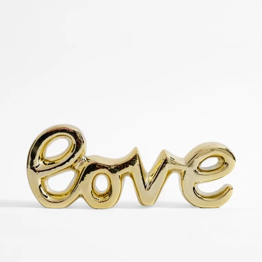 Dekorativní zlatý nápis LOVE 29x11,4 cm