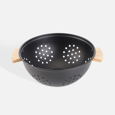 Cedník se bambusovými úchyty 24x28 cm