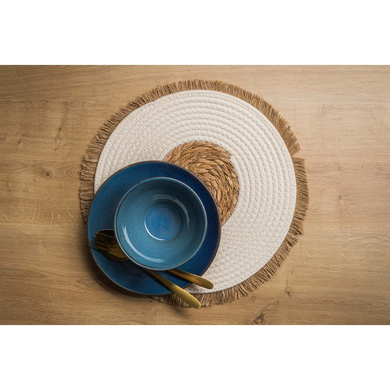 Bílá podložka pod talíře v boho stylu 36 cm