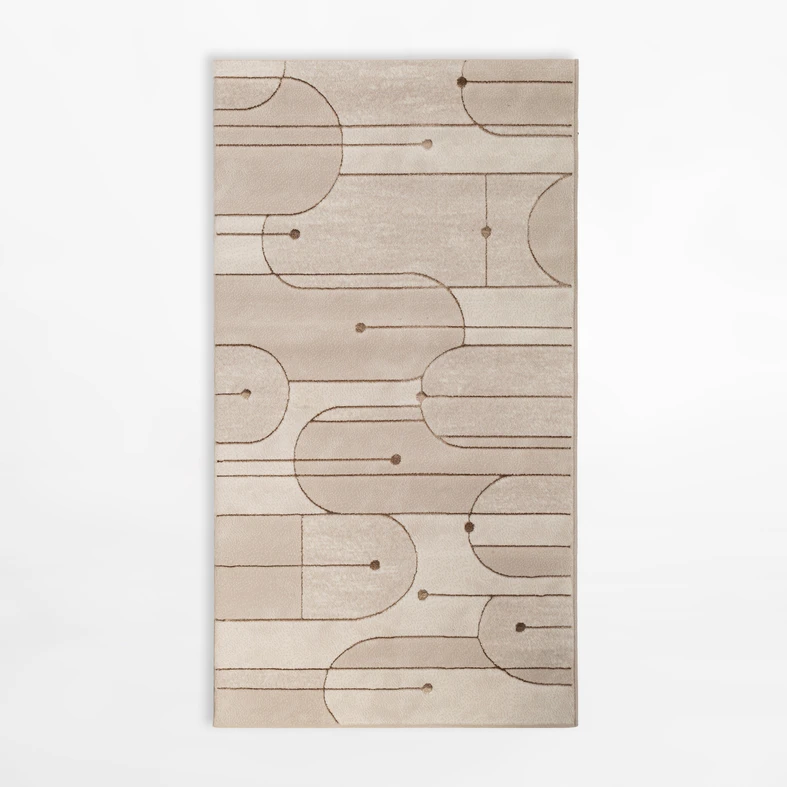 Geometrický koberec, béžový MIGUEL 80x150 cm