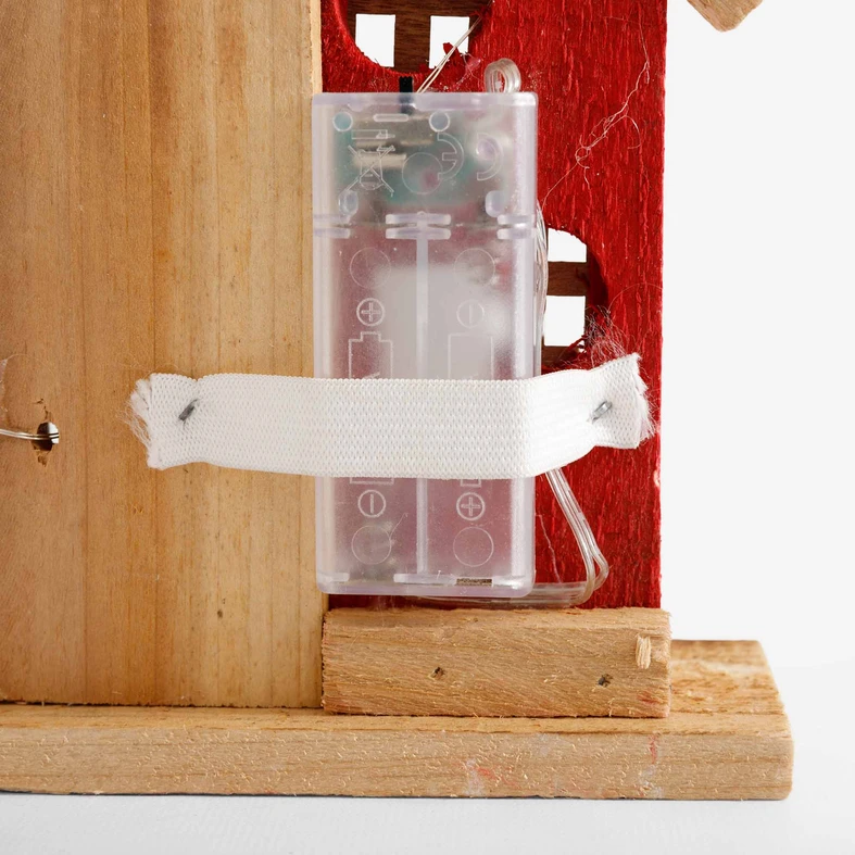 Dekorace LED dřevěné domky 27 cm