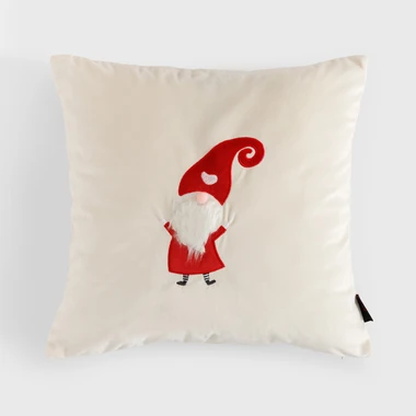 Vánoční povlak na polštář bílý GNOME 45x45 cm