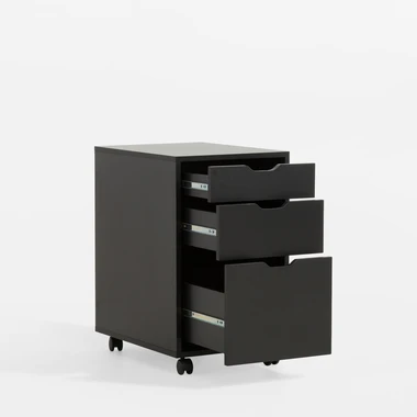 Zásuvkový kancelářský kontejner na kolečkách LYRICE, barva černá