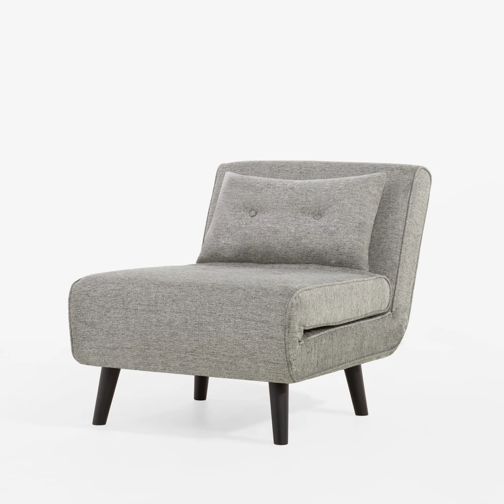 Rozkládací čalouněné křeslo šedé LAVILLA