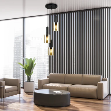 Kulaté závěsné svítidlo se 3 stínidly SARDO černé