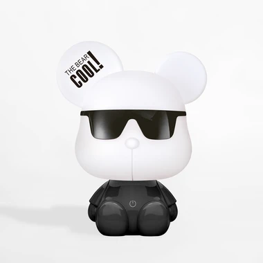 Noční lampička LED bílo-černý MEDVÍDEK