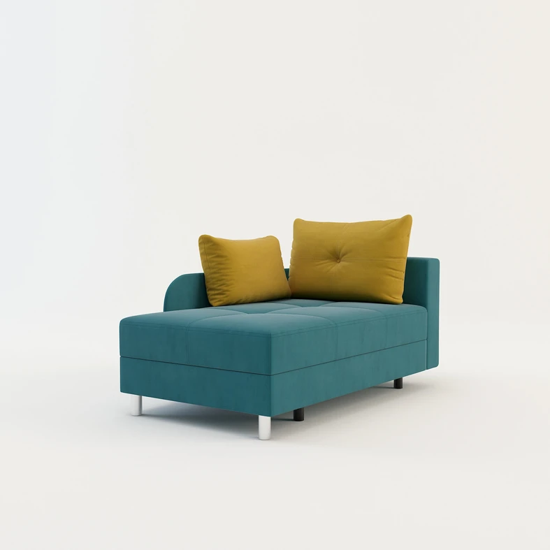 Modro-žlutá rozkládací pohovka LETTO pravá