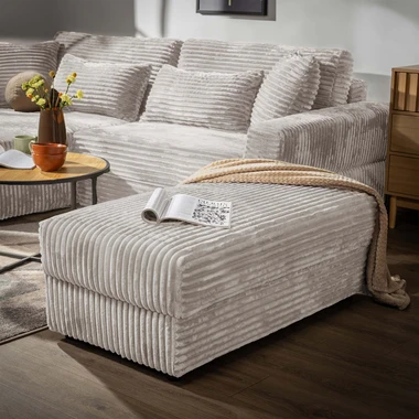 Podnožka manšestrová krémová NOEMI