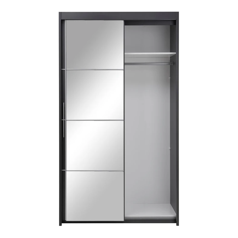 Posuvná skříň se zrcadlem grafitová INOVA 120 cm