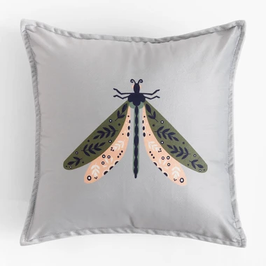 Světle šedý povlak na polštář ALUNA 45x45 cm