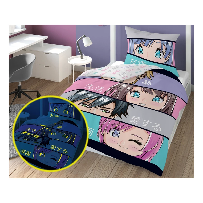 Povlečení svítící ve tmě FLUO MANGA 140x200 cm