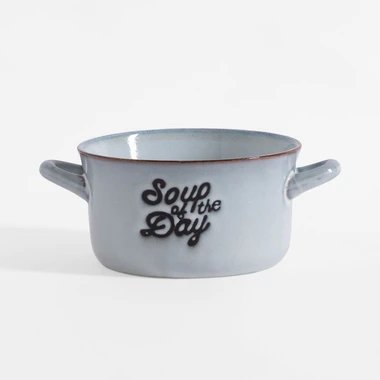 Šedá keramická polévková mísa 580 ml