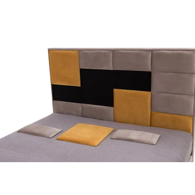 Opěrka hlavy pro postel FIBI 140x90, platinová