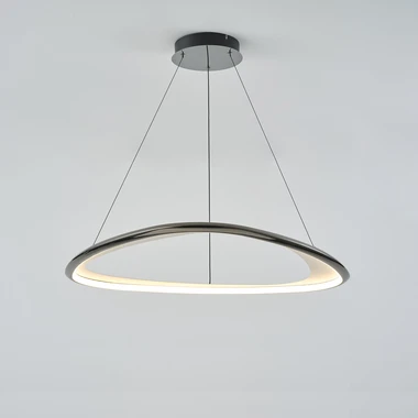 Závěsné LED svítidlo GETAFE 85 cm chrom černá