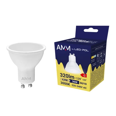 LED žárovka GU10 4,9W teplé barvy AMM-GU10-4,9W-WW