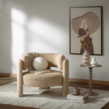 Čalouněné křeslo béžové MAFELE