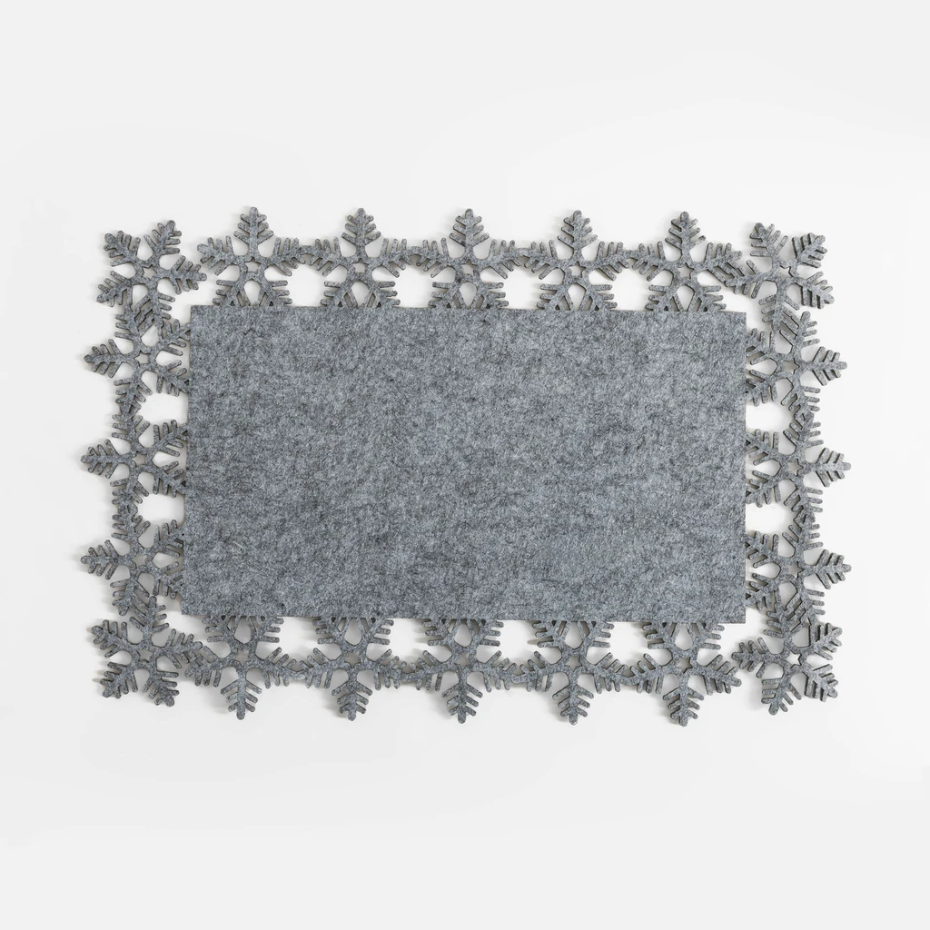 Filcová vánoční podložka šedá 30x45 cm