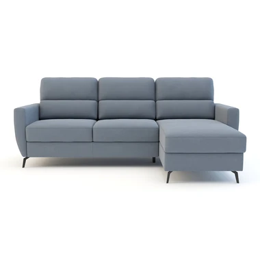 Šedomodrá rozkládací rohová sedací souprava SOLETO pravá
