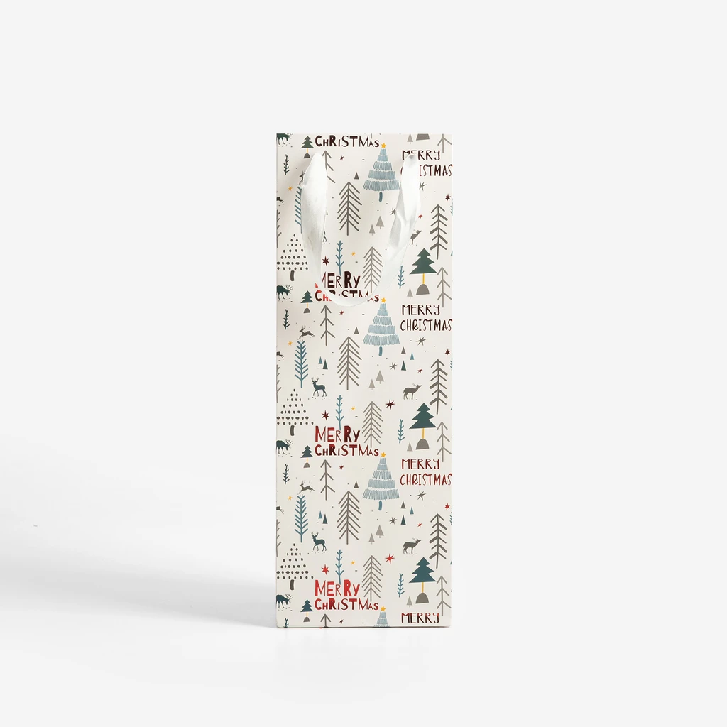 Dárková vánoční taška na láhev MIX