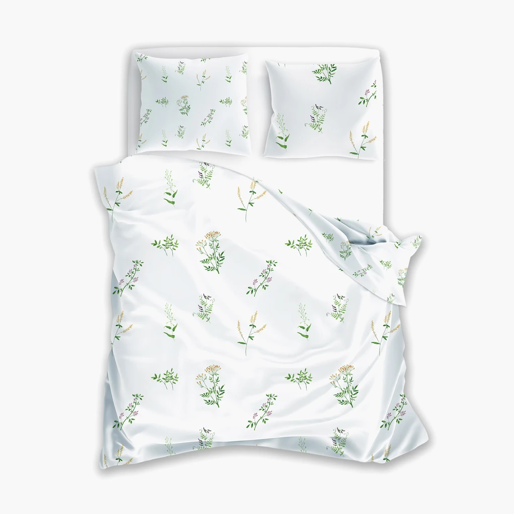 Bavlněné povlečení s motivem lučních květin COTTAGE HOME 220x200 cm